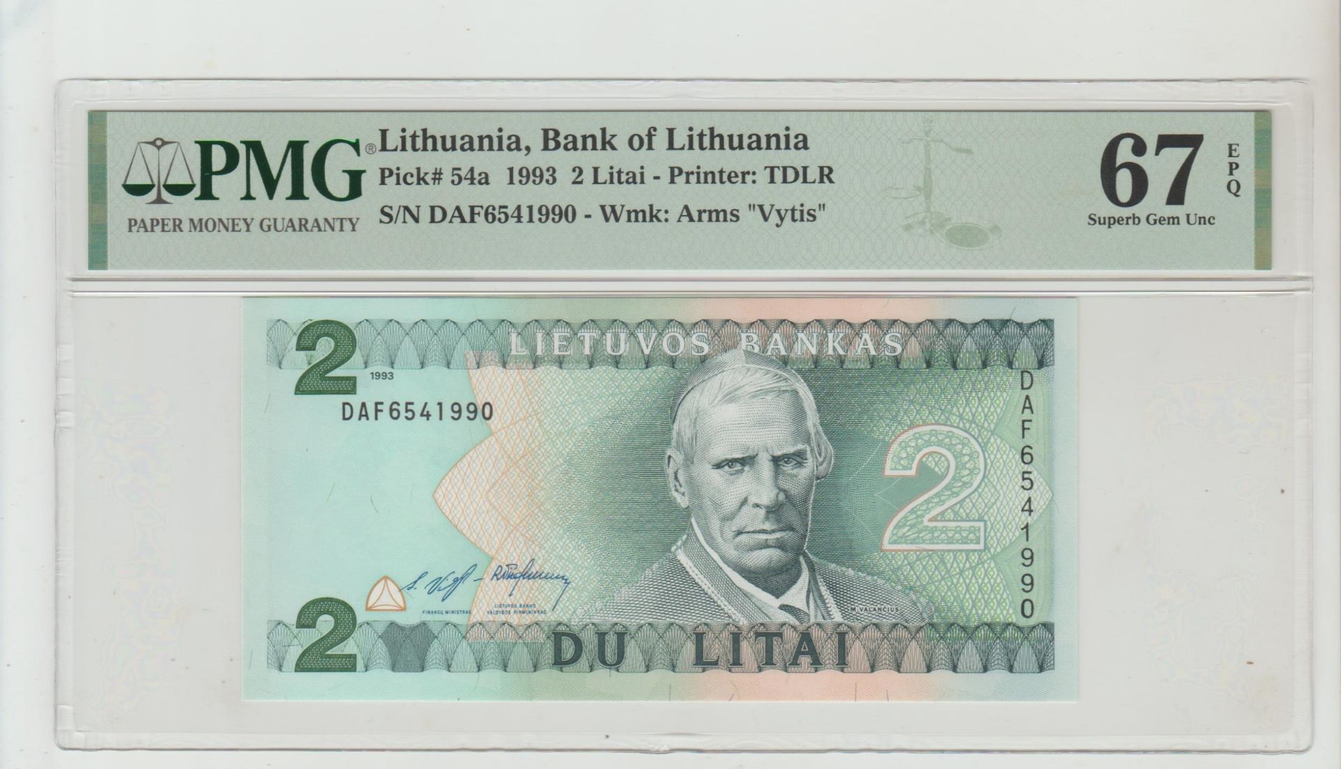 Lithuania, 2 Litai, 1993 year