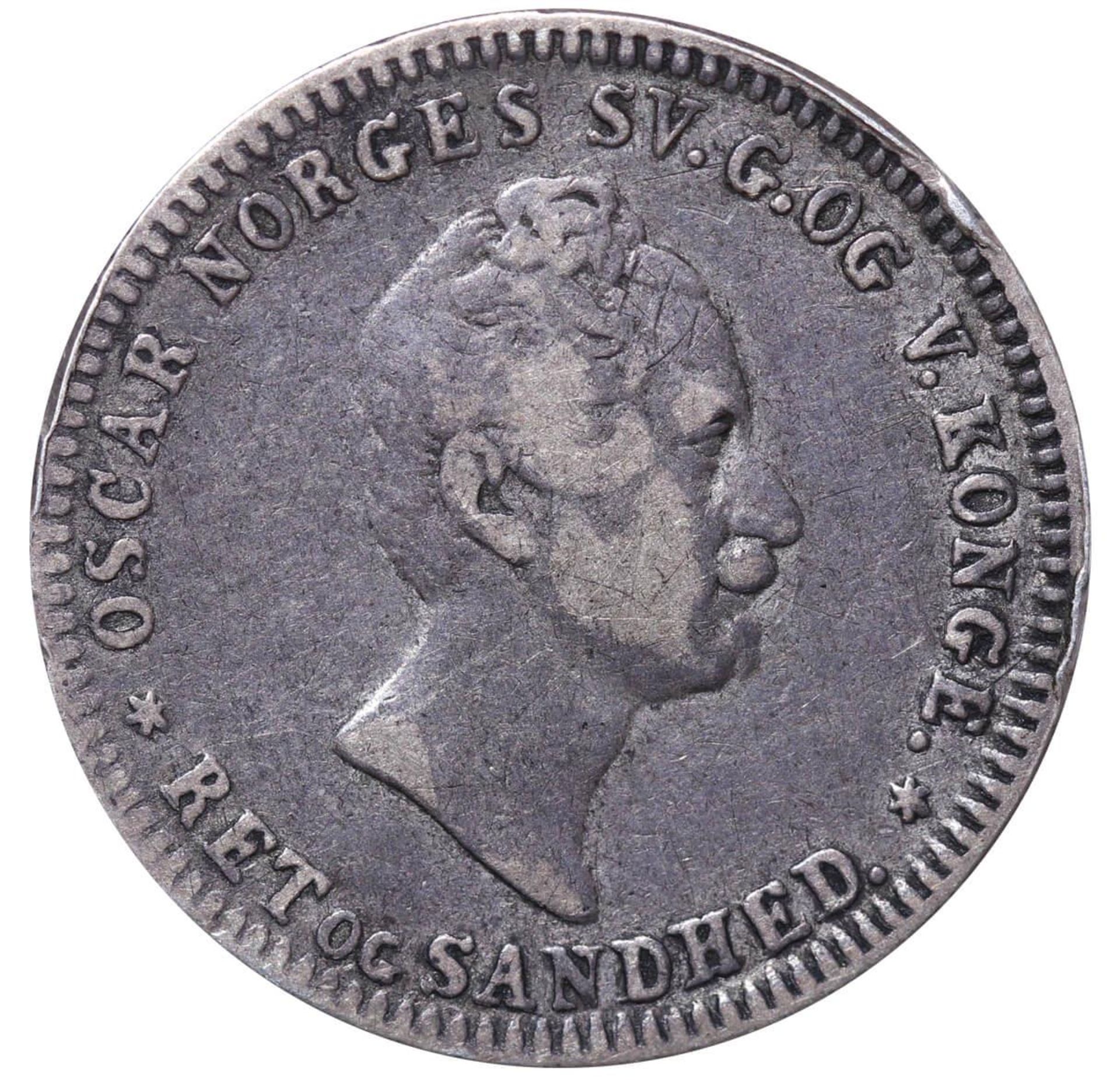 Norway, 12 Skilling, 1854 year - Bild 2 aus 3