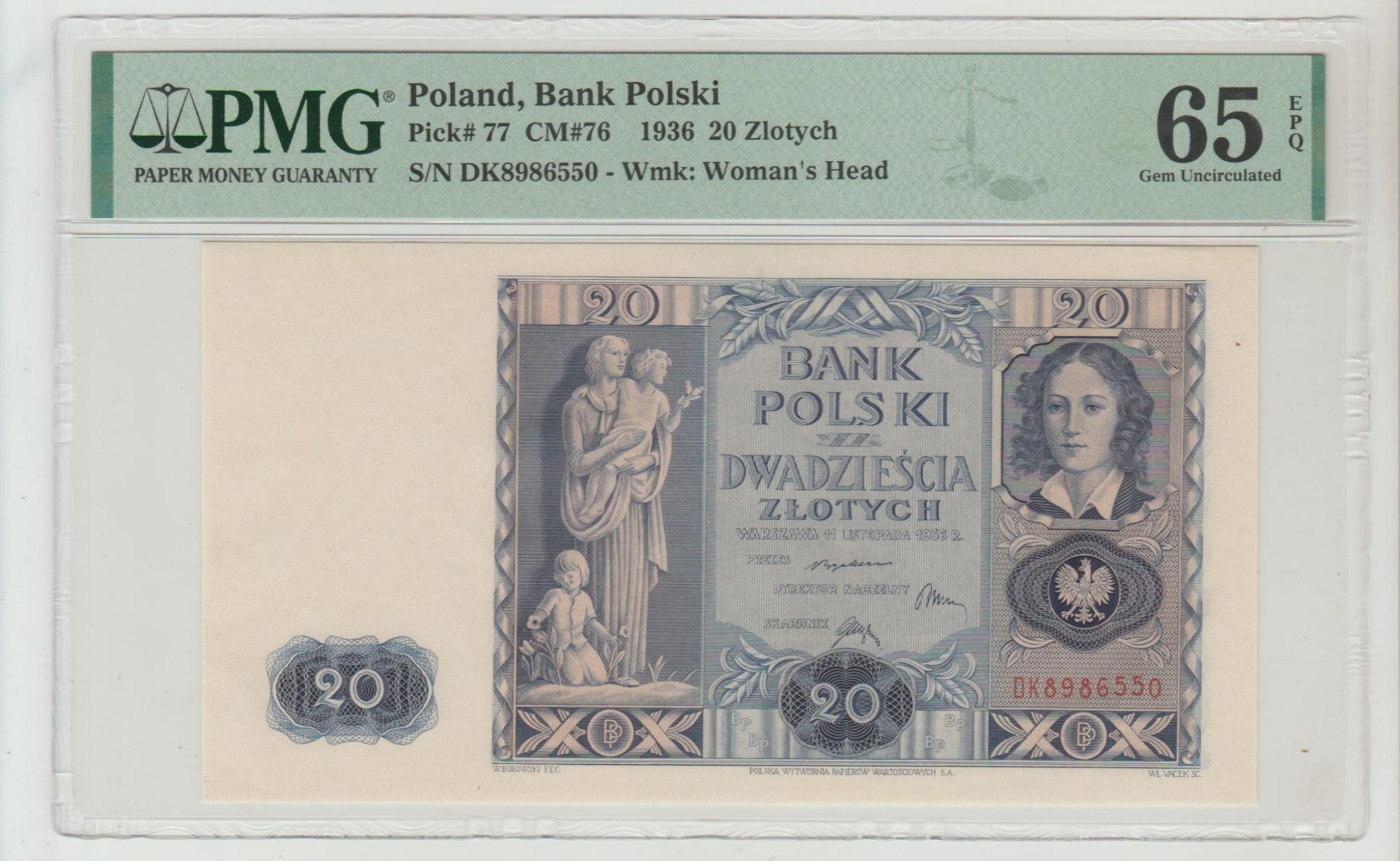 Poland, 20 Zlotych, 1936 year