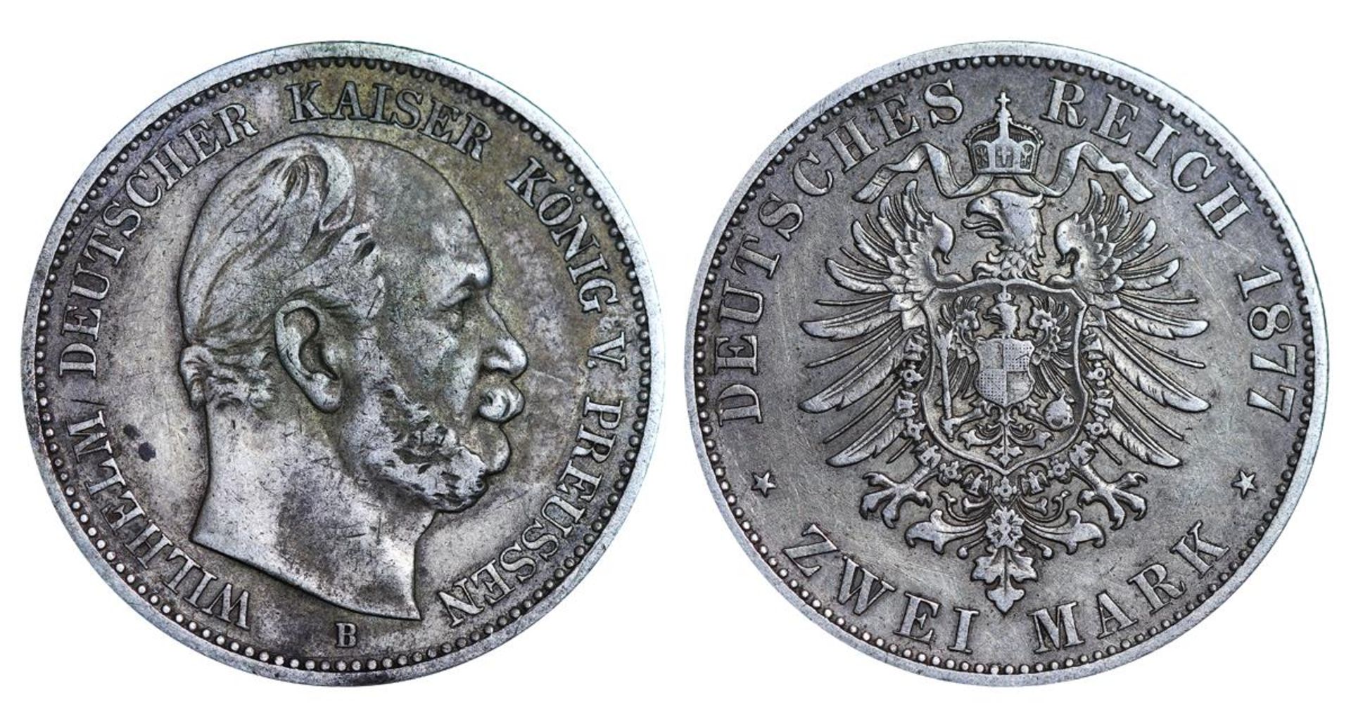 Kingdom of Prussia, 2 Marks, 1877 year, B