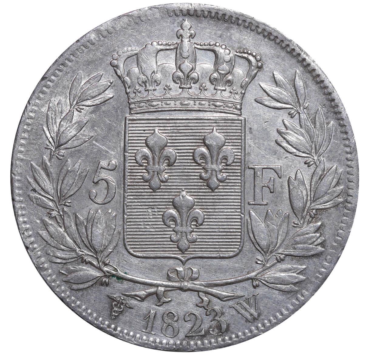 France, 5 Francs, 1823 year, W - Image 3 of 3