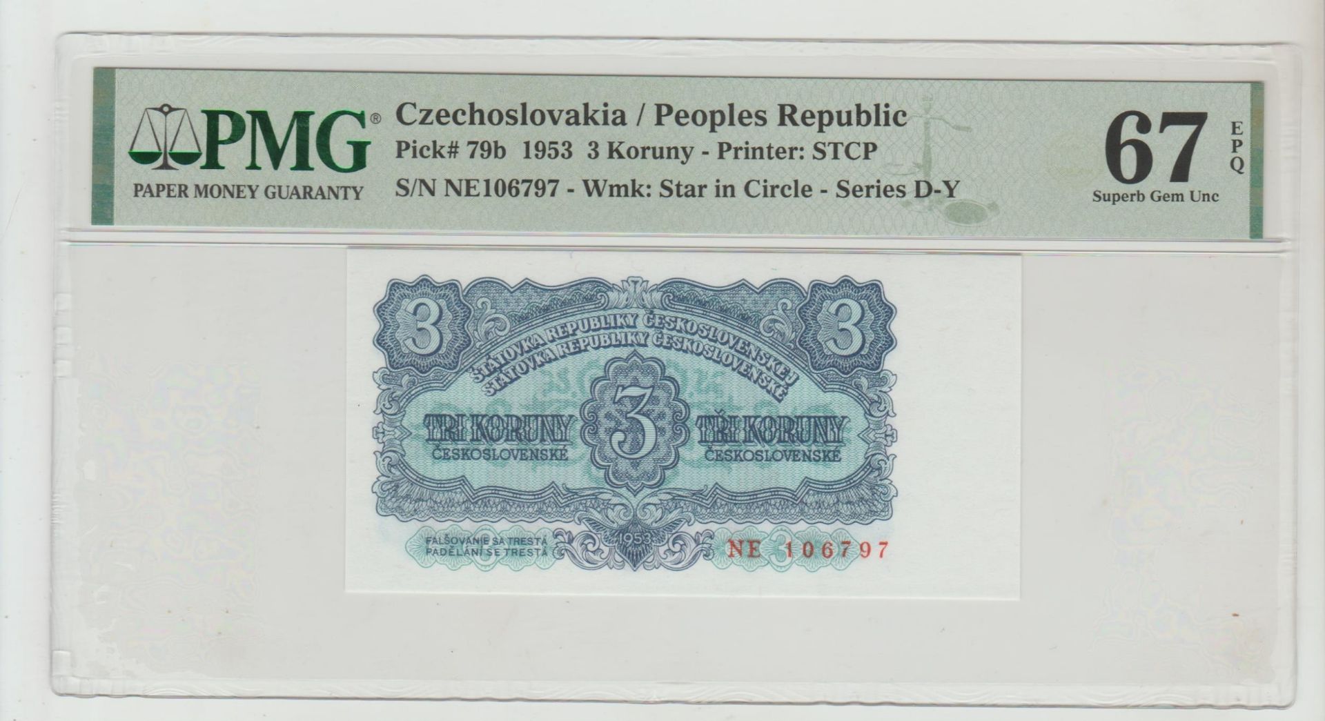 Czechoslovakia, 3 Koruny, 1953 year