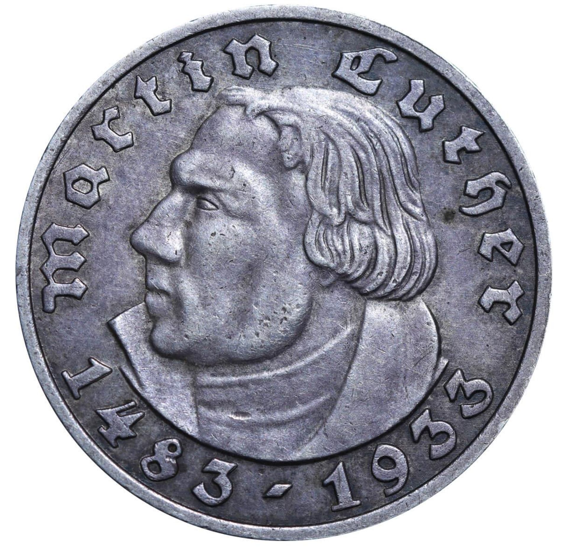 Germany, 5 Reichsmark, 1933 year, A, 450th Anniversary of Martin Luther's Birth - Bild 2 aus 3