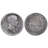 France, 2 Francs, 1814 year, A