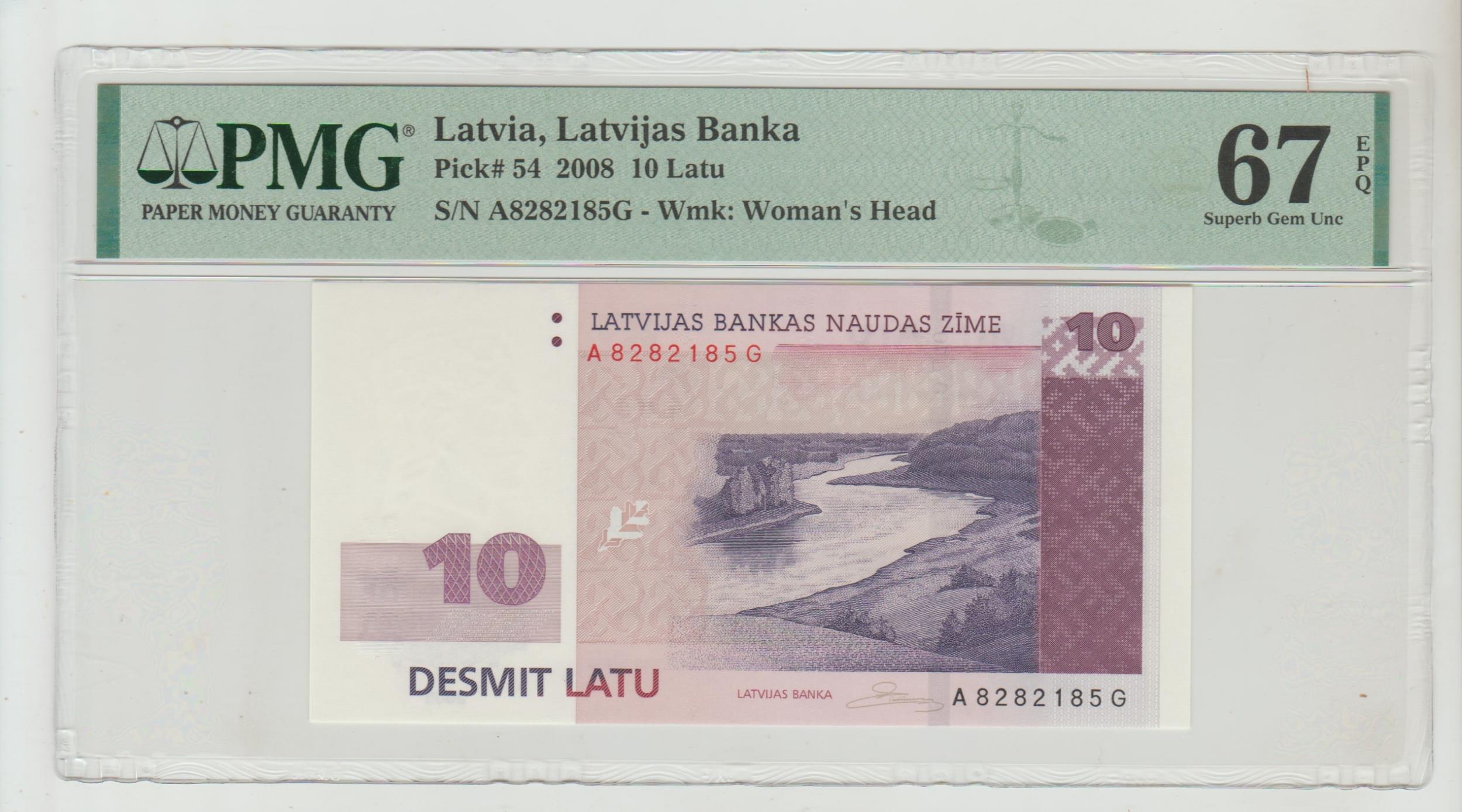 Latvia, 10 Latu, 2008 year