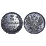 Russian Empire, 20 Kopecks, 1907 year, SPB-EB