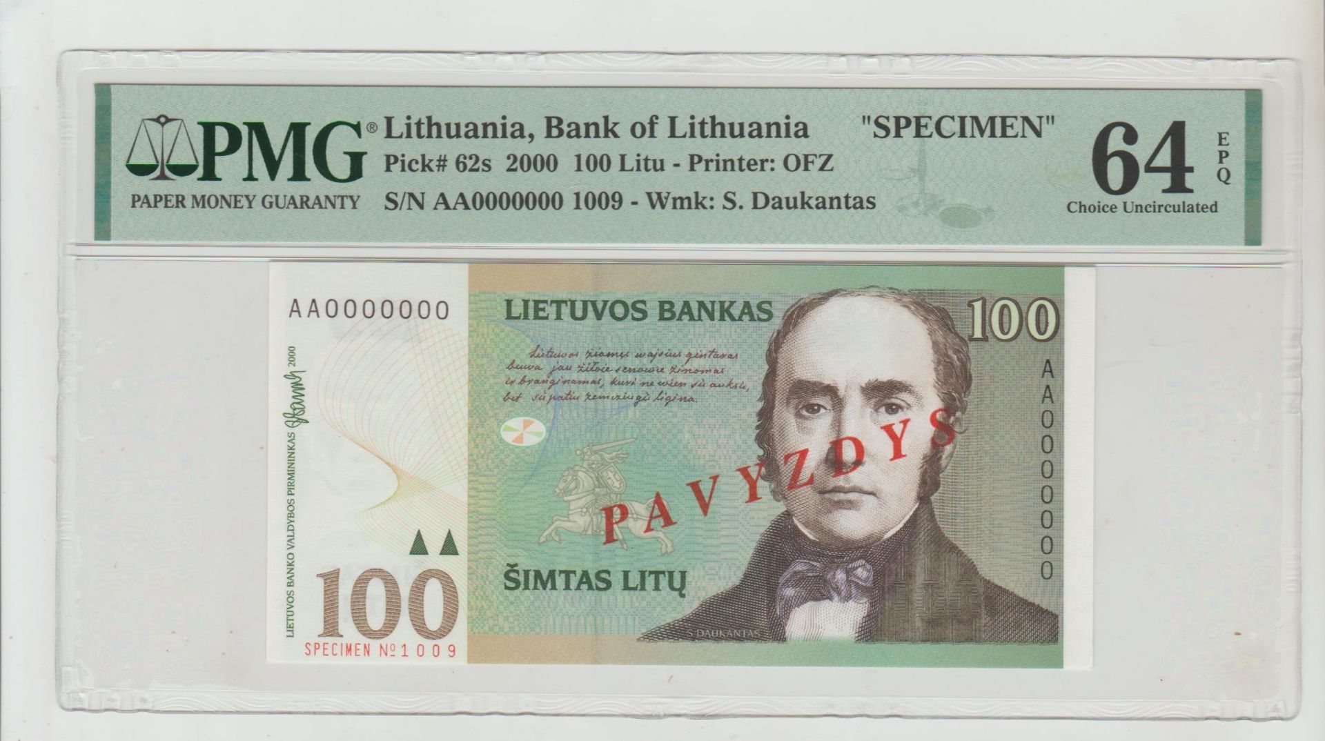 Lithuania, 100 Litu, 2000 year