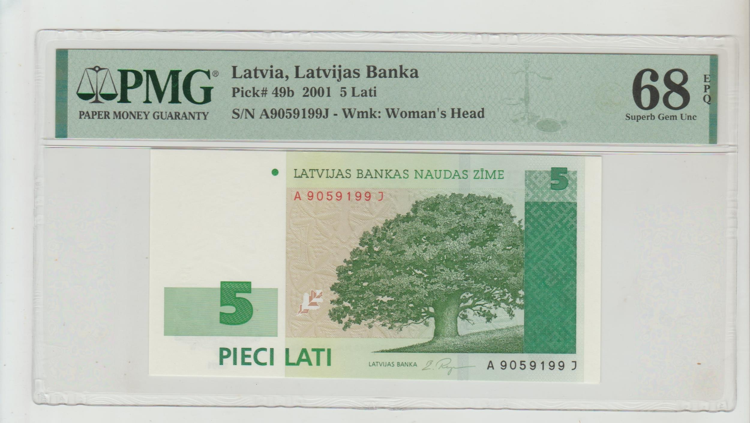 Latvia, 5 Lati, 2001 year