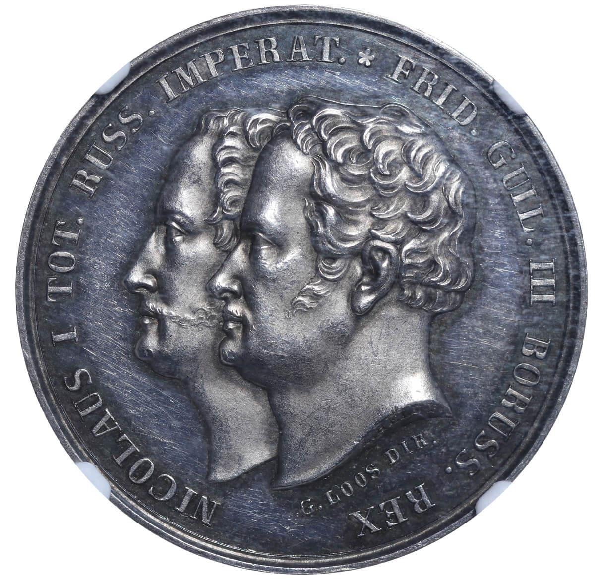 Russian Empire, Silver Medal Russo-Prussian Maneuvers at Kalish in 1835 year, NGC, MS 62, Top-PoP - Bild 2 aus 3