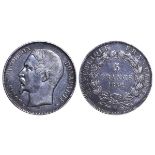 France, 5 Francs, 1852 year, BB