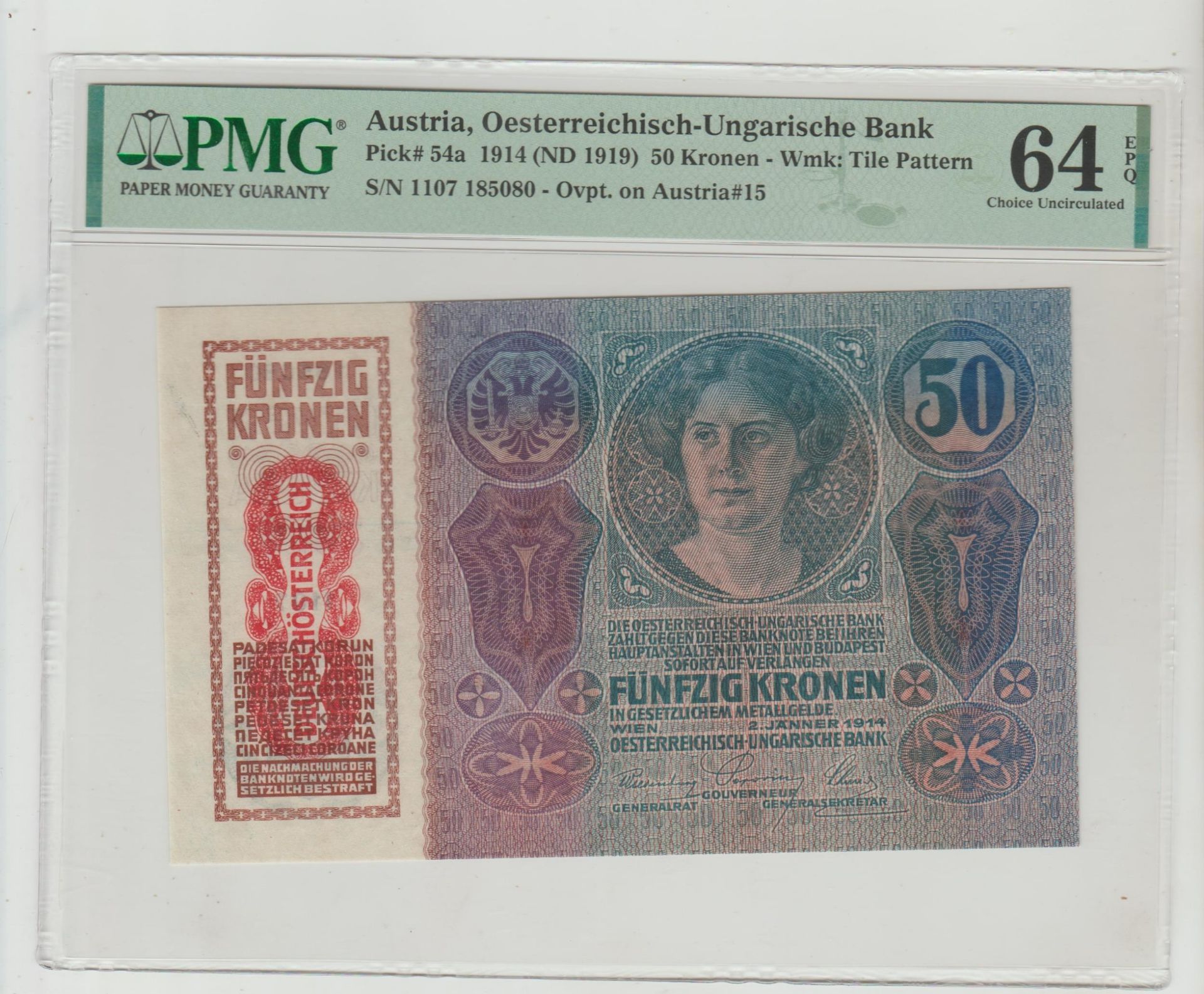 Austria, 50 Kronen, 1919 year