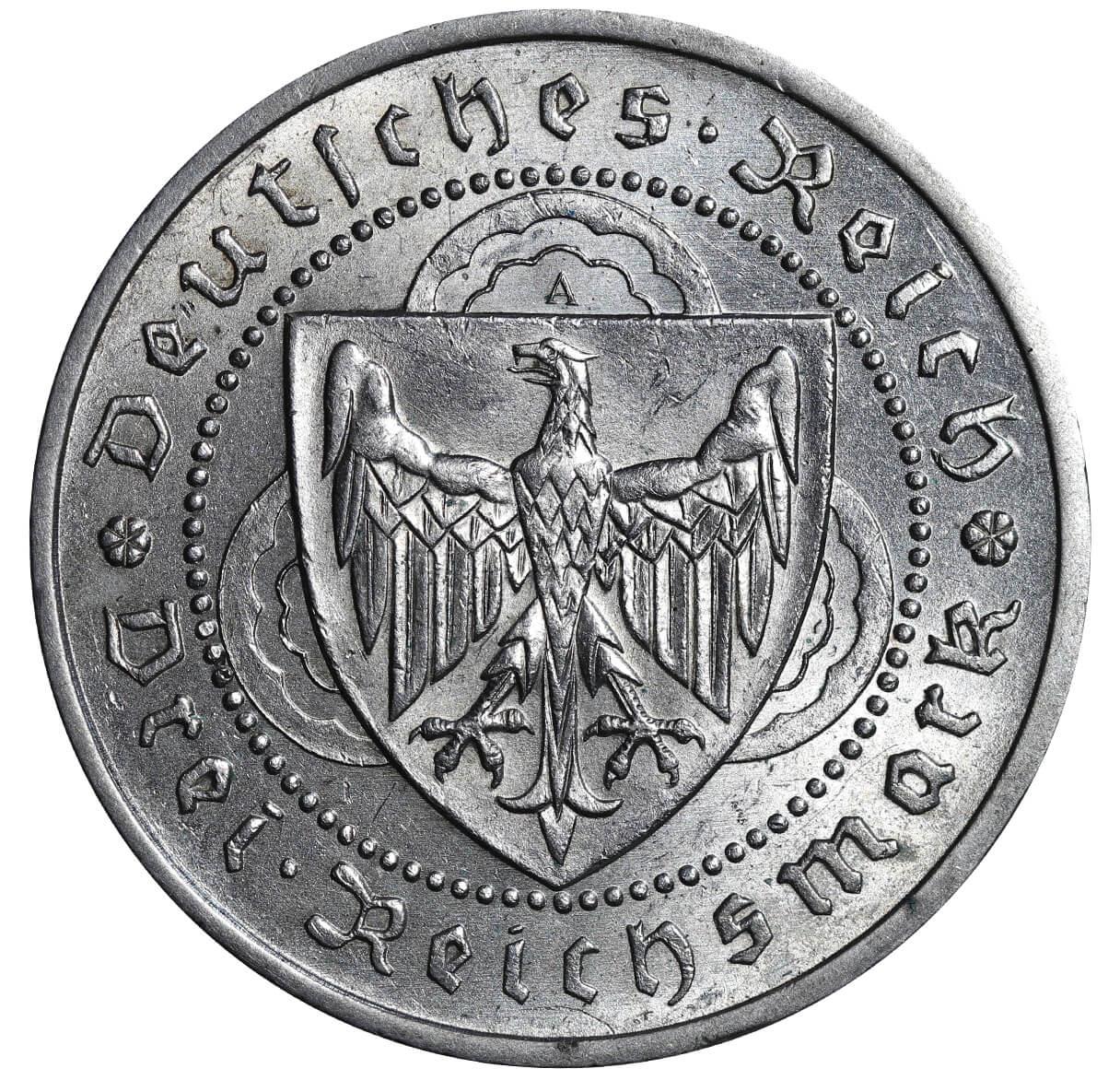 Germany, 3 Reichsmark, 1930 year, A, 700th Anniversary - Death of Von Der Vogelweide - Image 3 of 3
