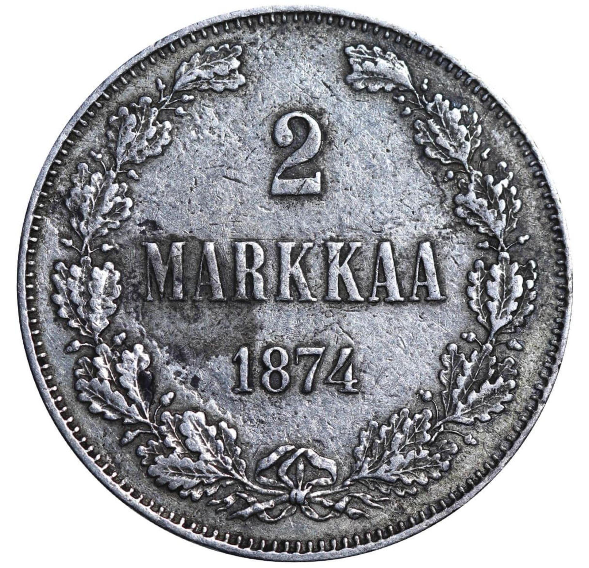 Russian Empire, 2 Markkaa, 1874 year, S - Image 2 of 3