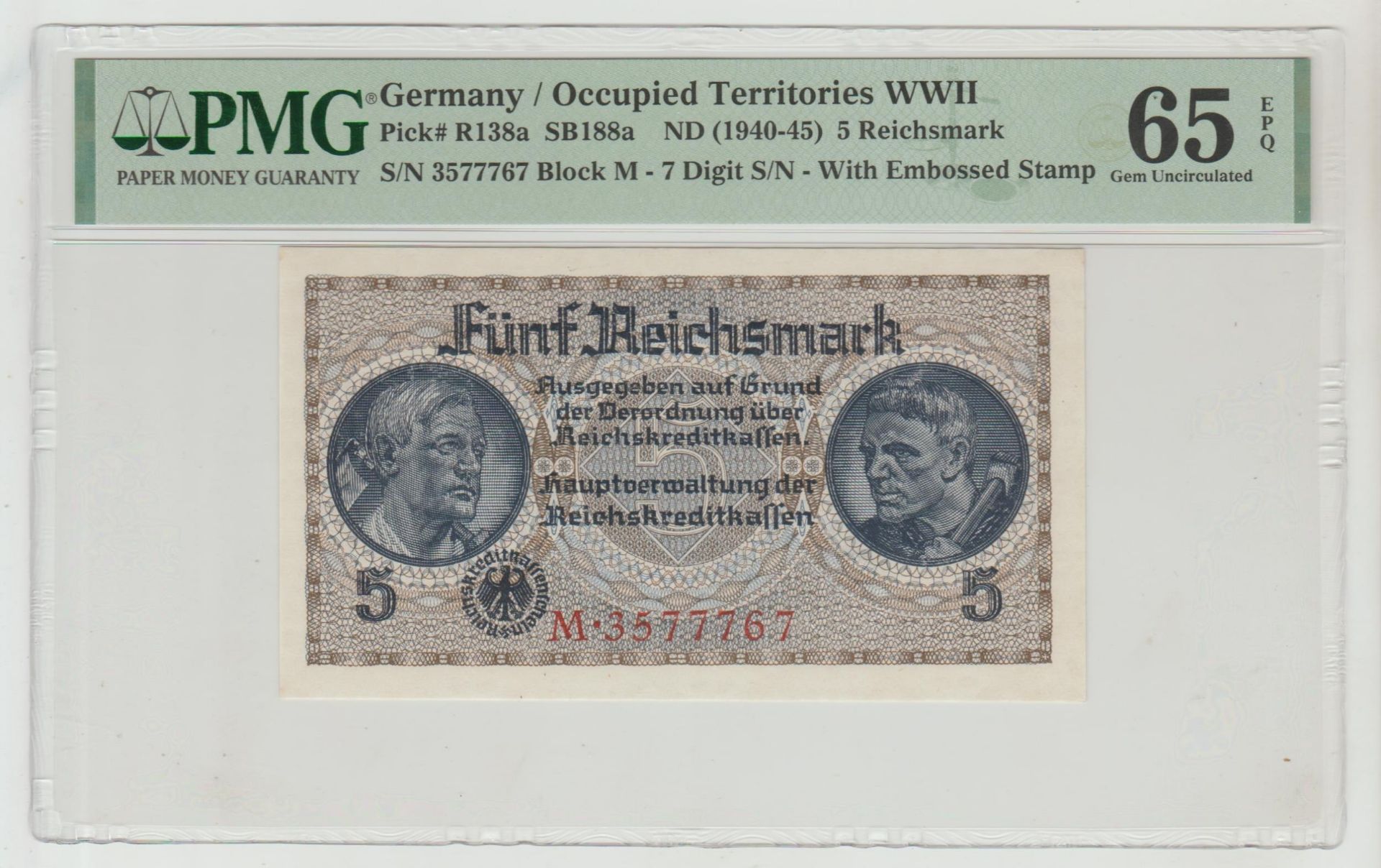 Germany, 5 Reichsmark, 1945 year