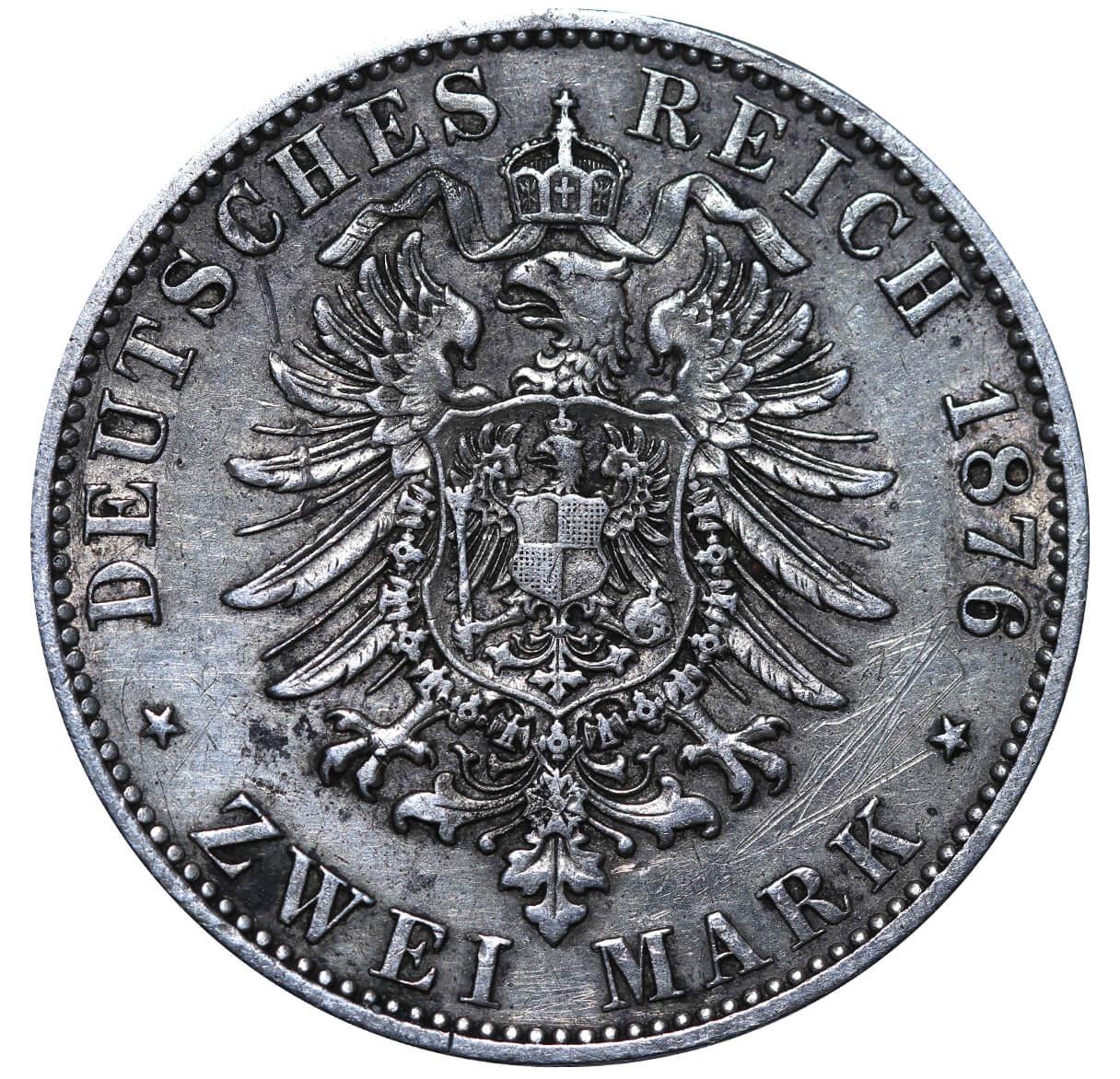 Kingdom of Prussia, 2 Marks, 1876 year, B - Bild 3 aus 3