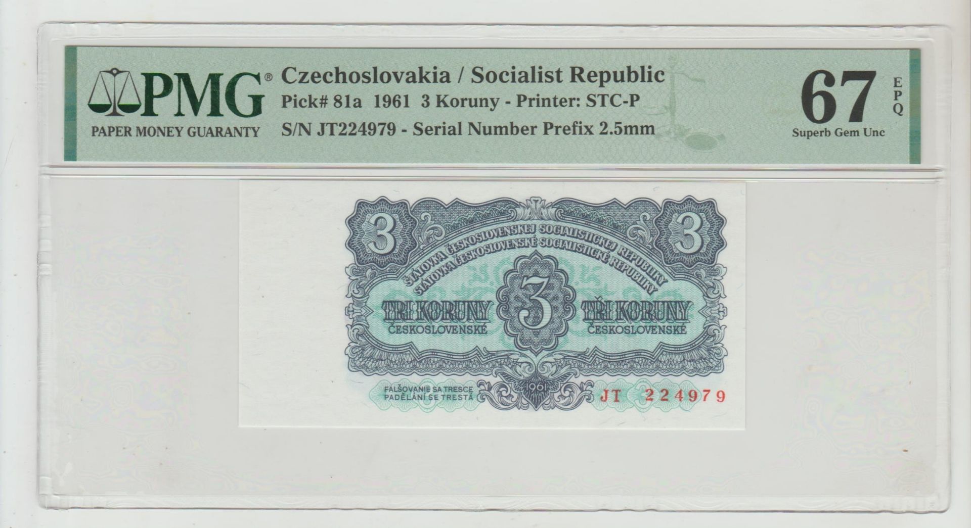 Czechoslovakia, 3 Koruny, 1961 year