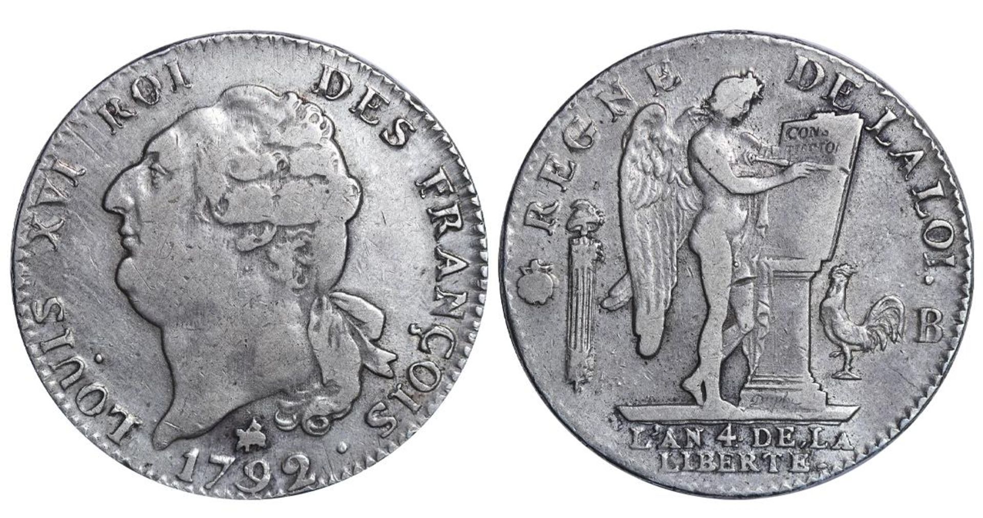 France, 1 Ecu, 1792 year, B