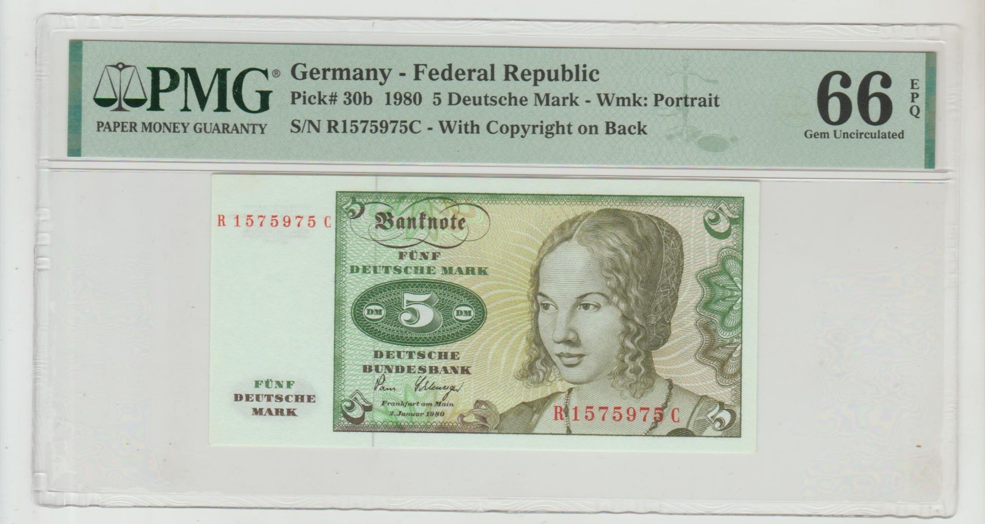 Germany, 5 Deutsche Mark, 1980 year