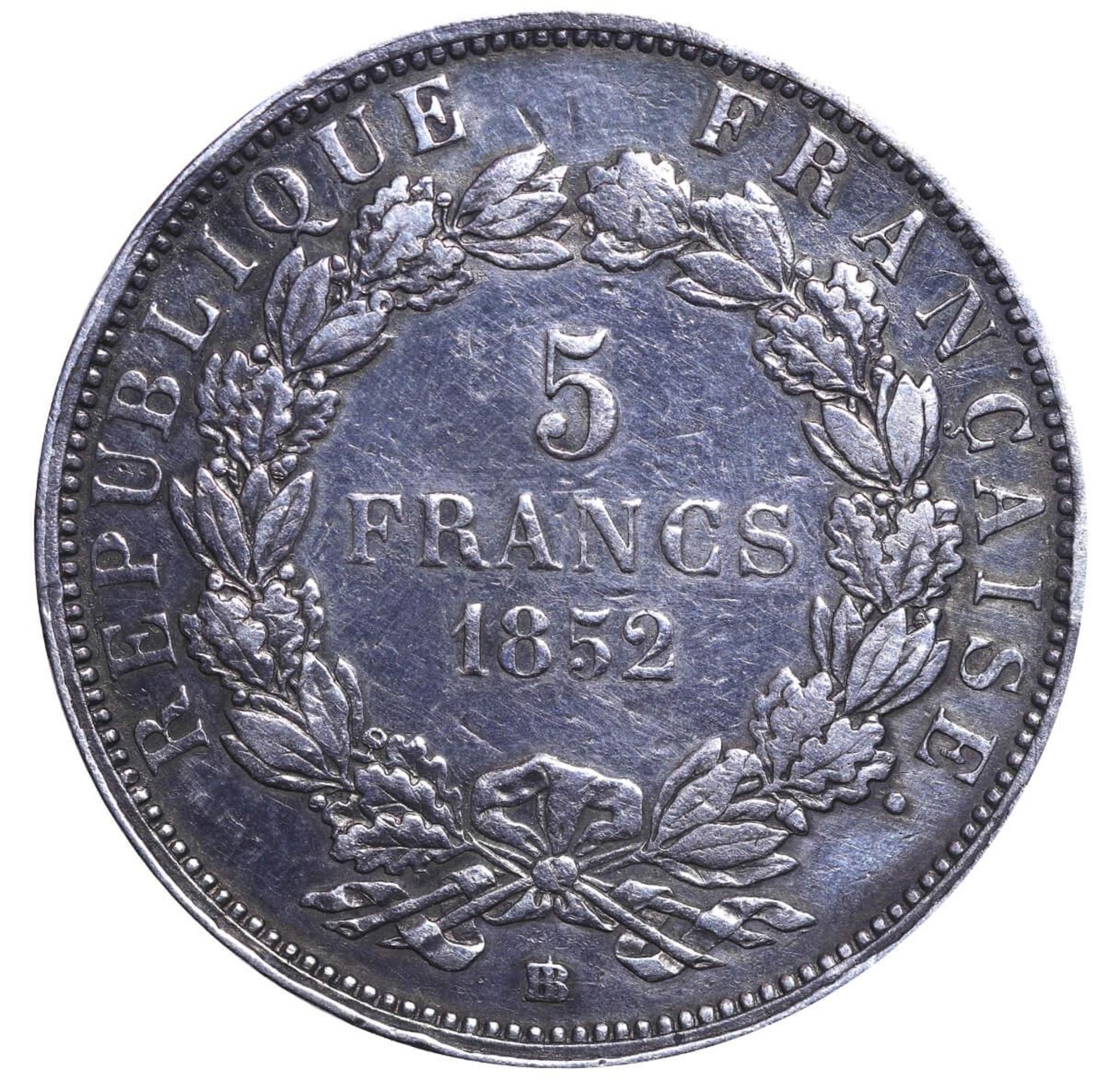 France, 5 Francs, 1852 year, BB - Image 2 of 3