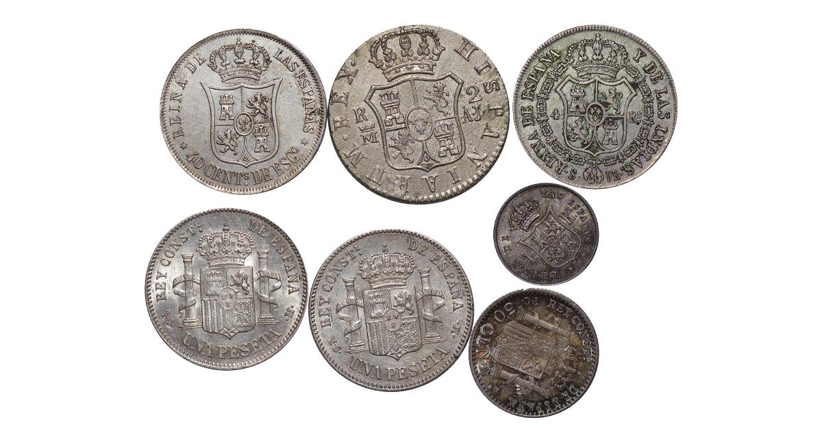 Collection of 7 Coins: Spain - Image 2 of 2
