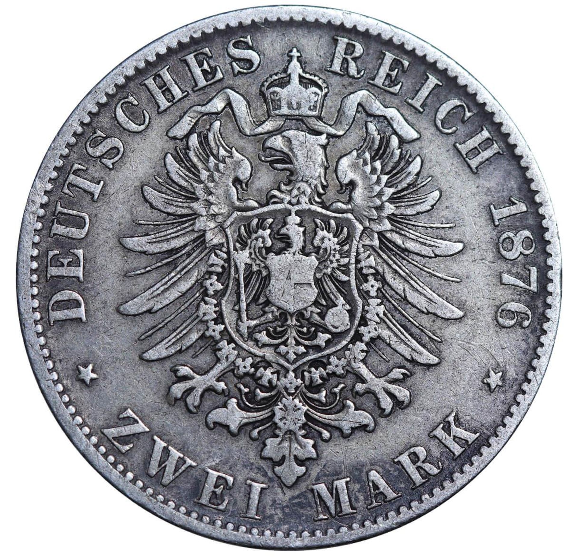 Kingdom of Bavaria, 2 Marks, 1876 year, D - Bild 3 aus 3