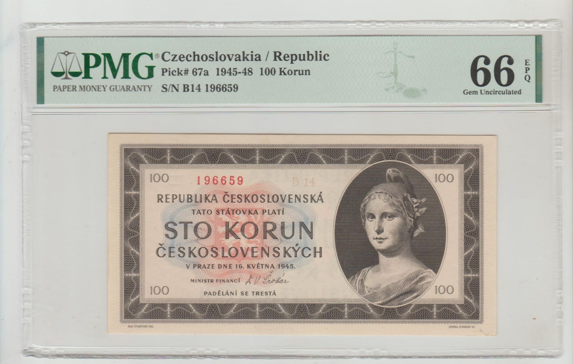 Czechoslovakia, 100 Korun, 1945 year