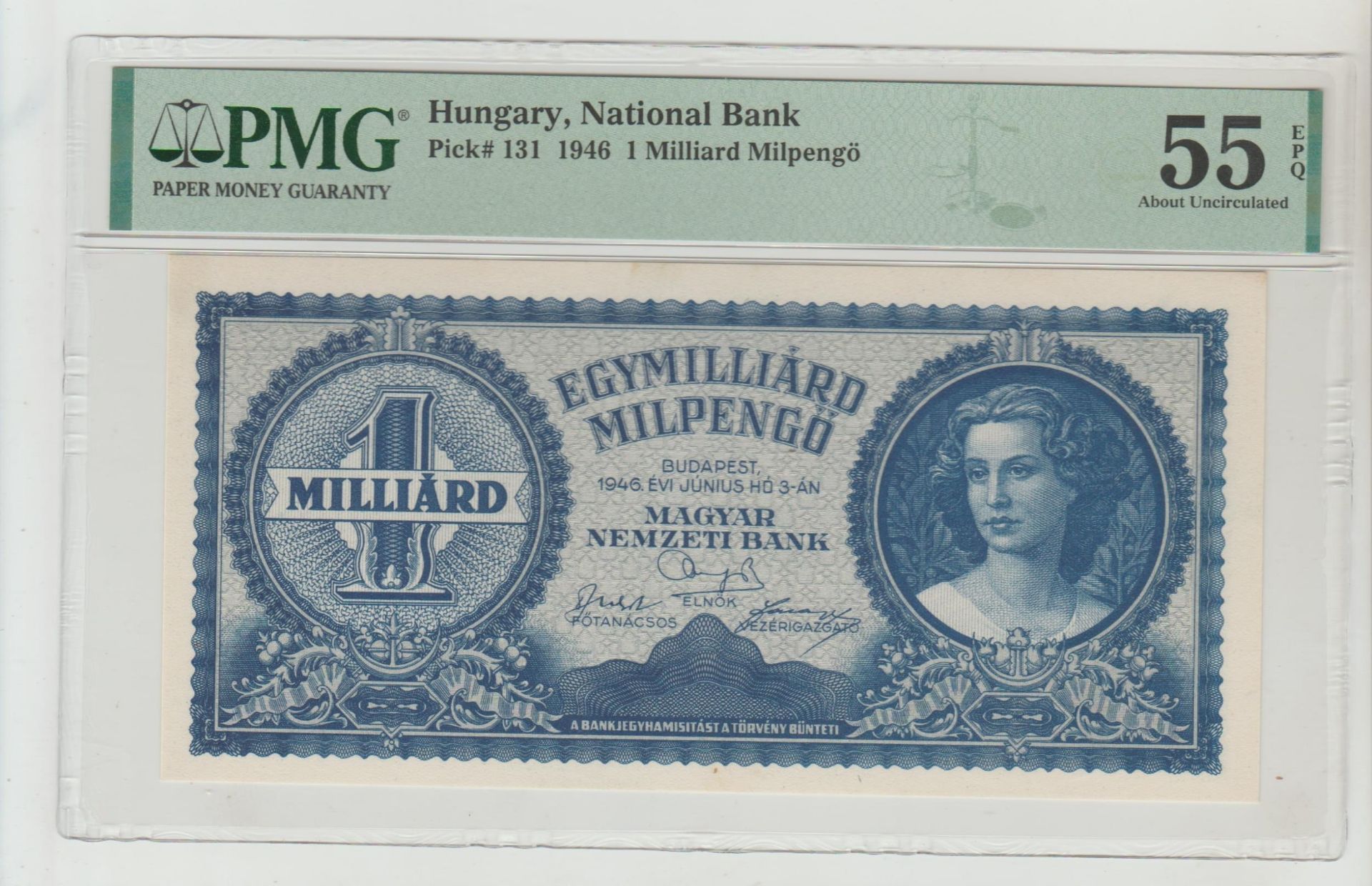 Hungary, 1 Milliard Milpengo, 1946 year