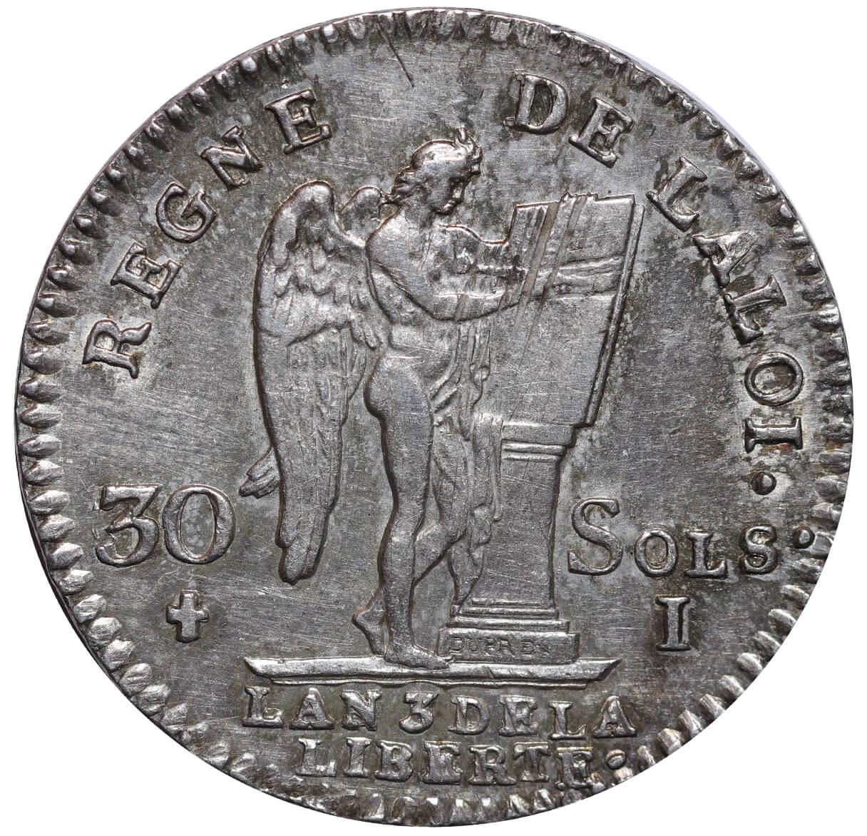 France, 30 Sols, 1791 year, I - Image 3 of 3