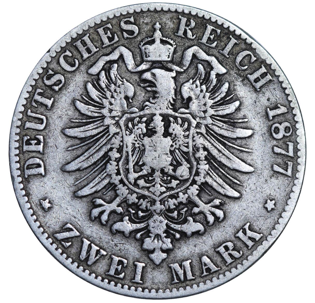 Grand Duchy of Baden, 2 Marks, 1877 year, G - Image 3 of 3