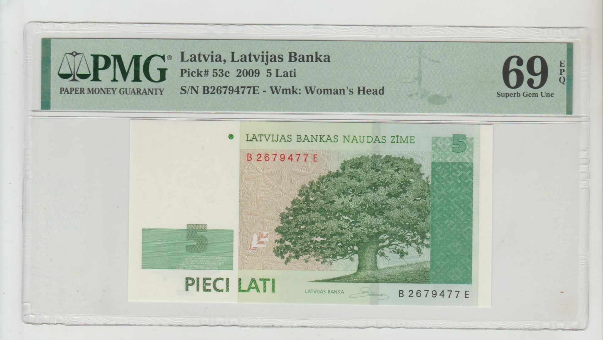 Latvia, 5 Lati, 2009 year