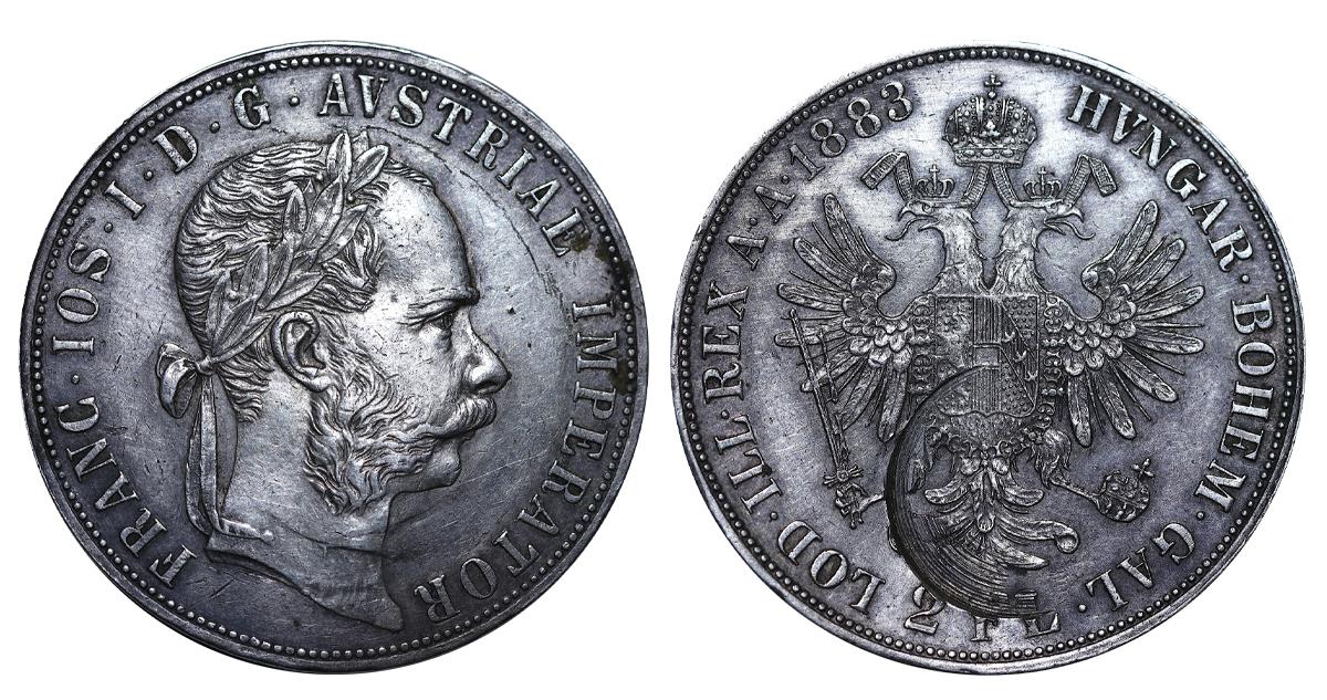 Austria, 2 Florin, 1883 year