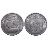 France, 5 Francs, 1814 year, W