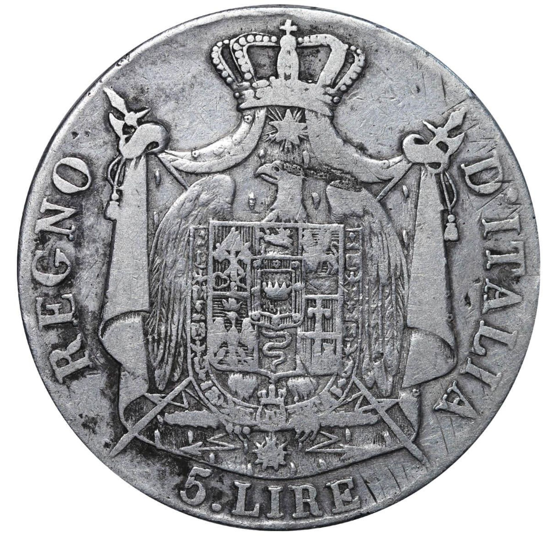 Napoleonic Kingdom of Italy, 5 Lire, 1809 year, M - Bild 3 aus 3