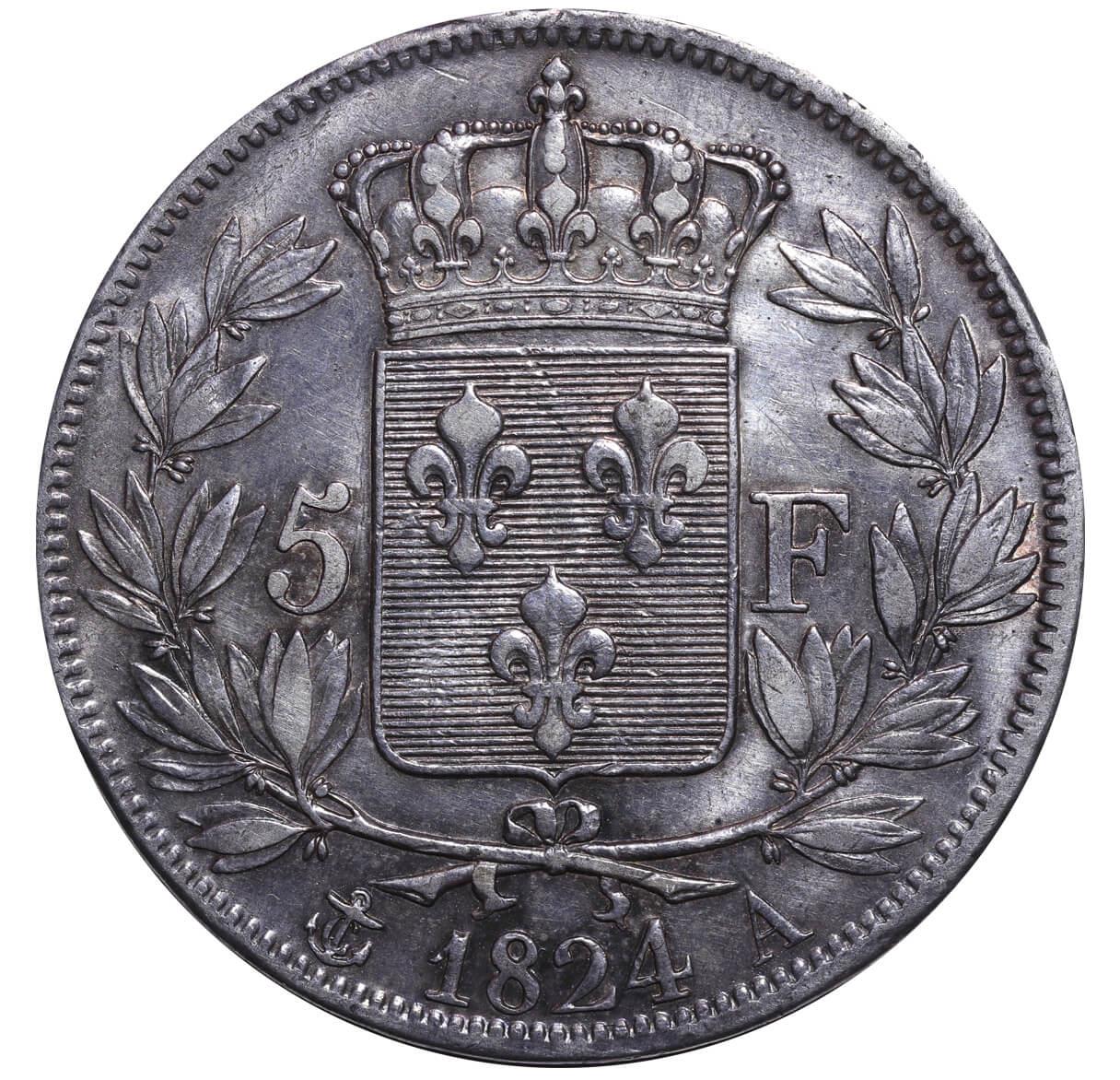 France, 5 Francs, 1824 year, A - Image 3 of 3