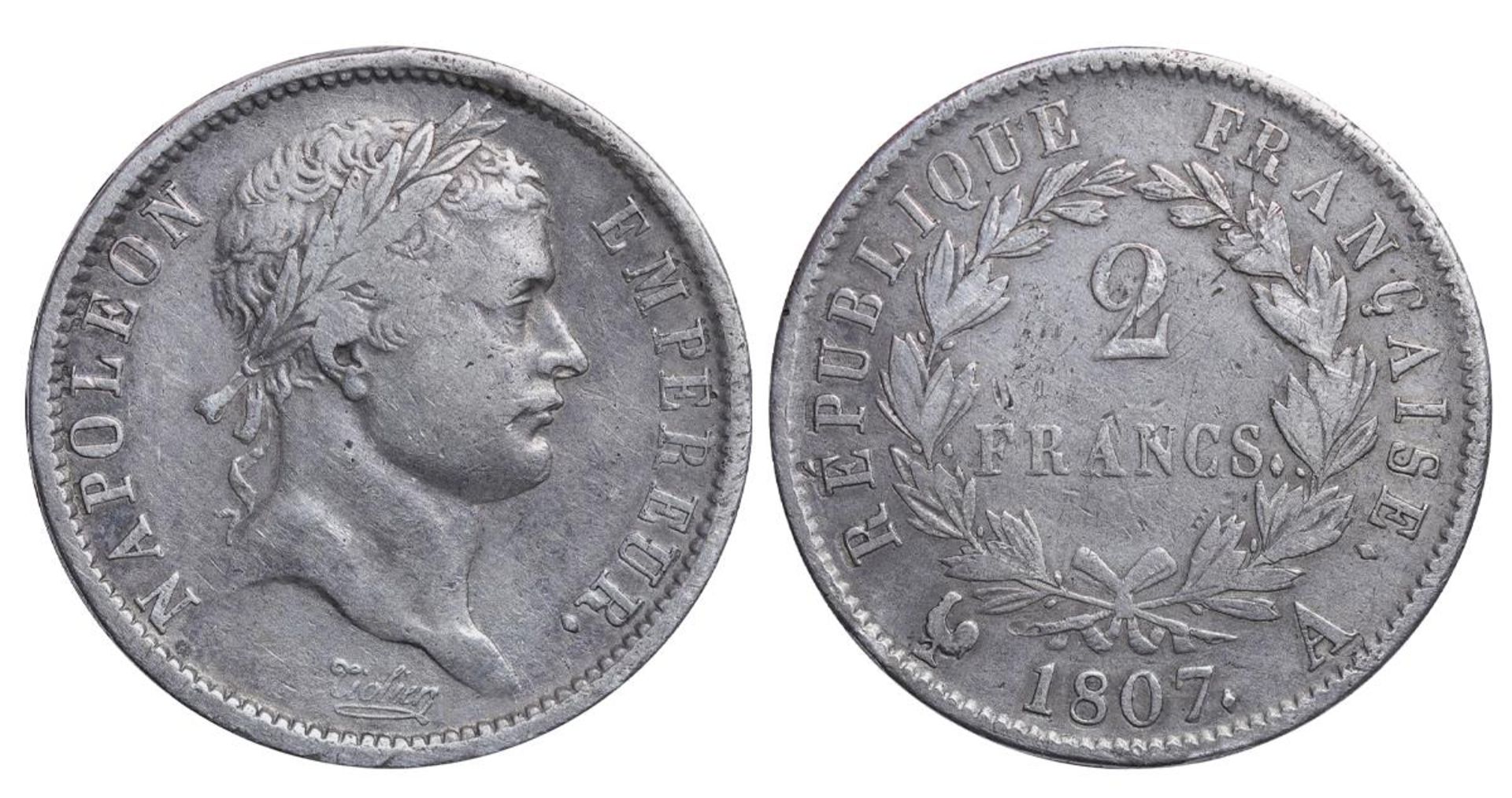 France, 2 Francs, 1807 year, A