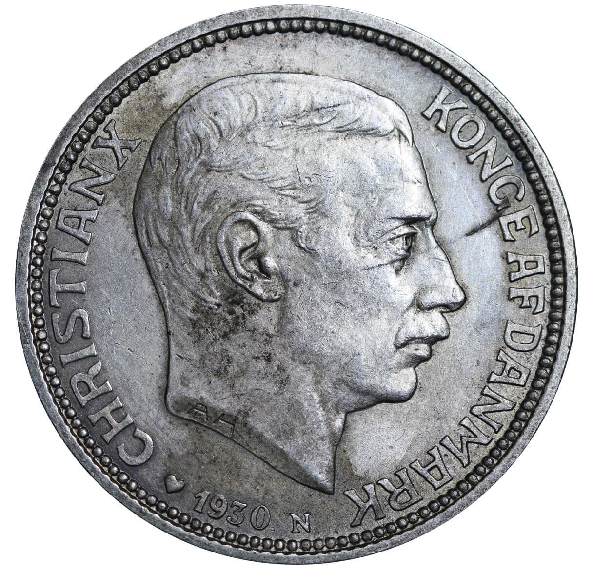 Denmark, 2 Kroner, 1930 year, ?N, 60th Anniversary - Birth of King Christian X - Image 2 of 3