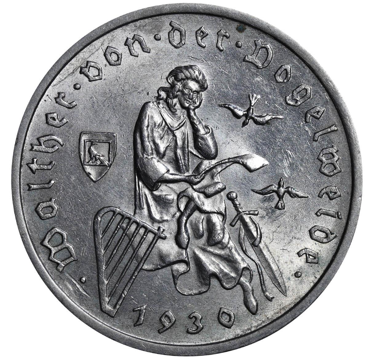 Germany, 3 Reichsmark, 1930 year, A, 700th Anniversary - Death of Von Der Vogelweide - Image 2 of 3