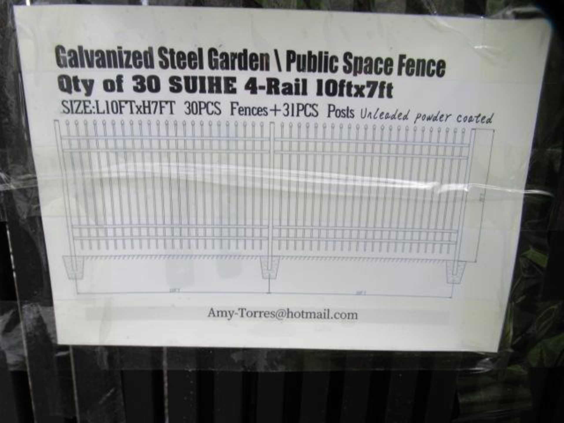 (30) GREATBEAR 10' X 7' GALVANIZED HIGH POWDER COATED FENCE PANELS (UNUSED) - Image 4 of 4