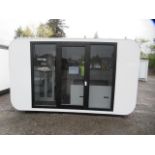 13' X 87'' X 90'' BASTONE PREFAB TINY CUBE (UNUSED), W/ WASHROOM & SHOWER, GLASS FRONT PANELS, BATH