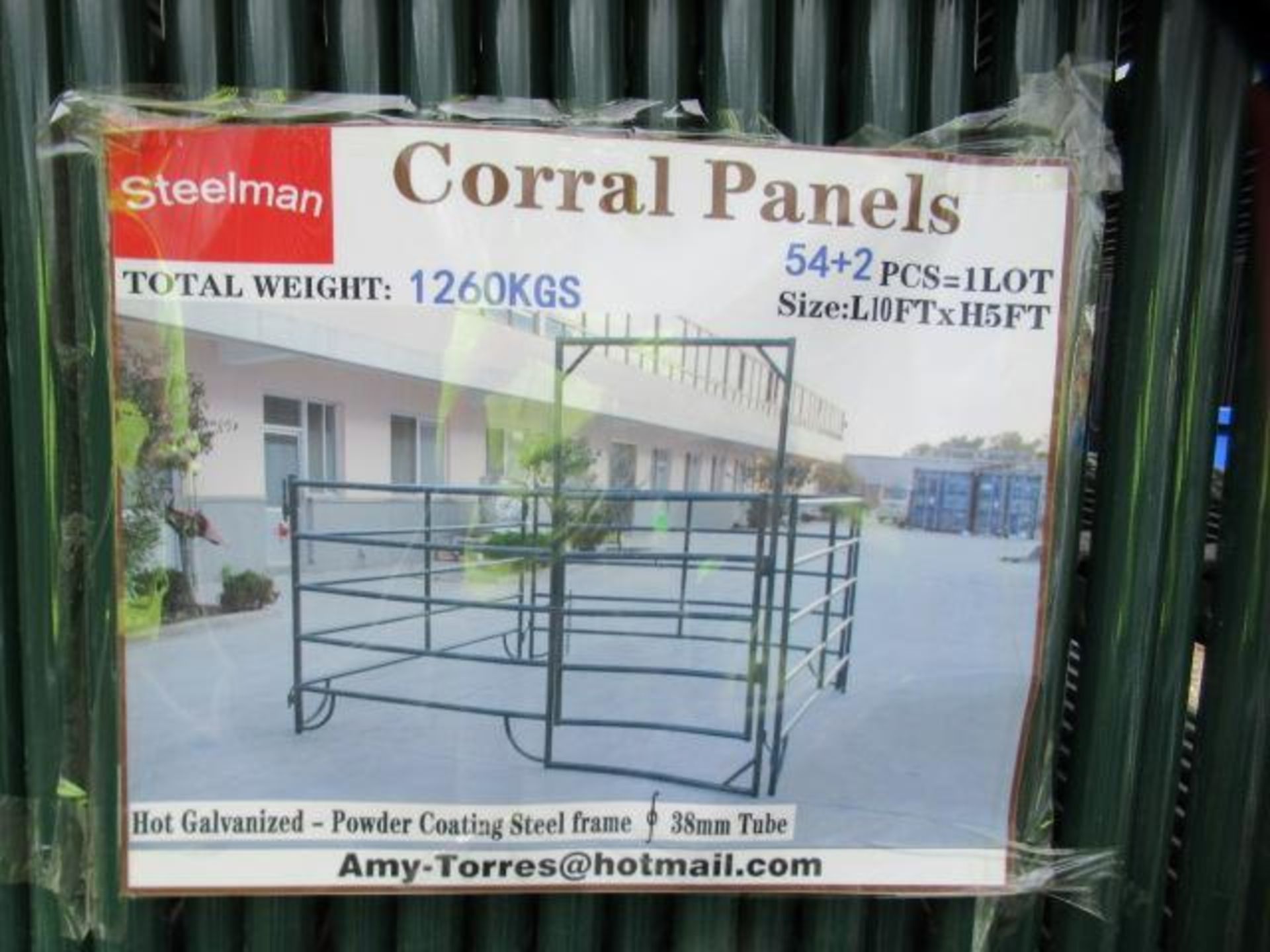 STEELMAN 10' X 5' 56-PIECE CORRAL PANELS W/ GALVANIZED POWDER COAT, STEEL FRAME, 38MM TUBES - Bild 5 aus 5