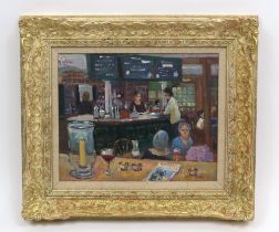 ERIC WARD (b.1949): The Art Club, London, oil on