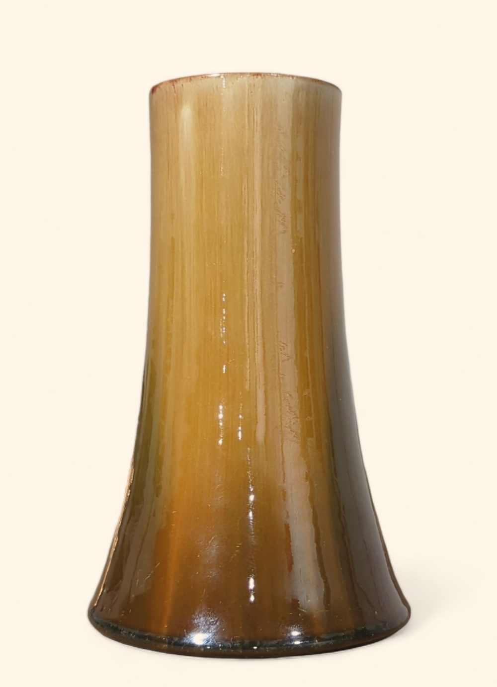 A Clement Massier pottery vase with streaked brown