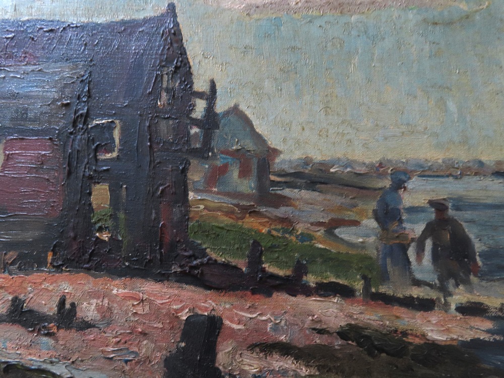 20TH CENTURY ENGLISH SCHOOL Coastal scene with fis - Image 3 of 6