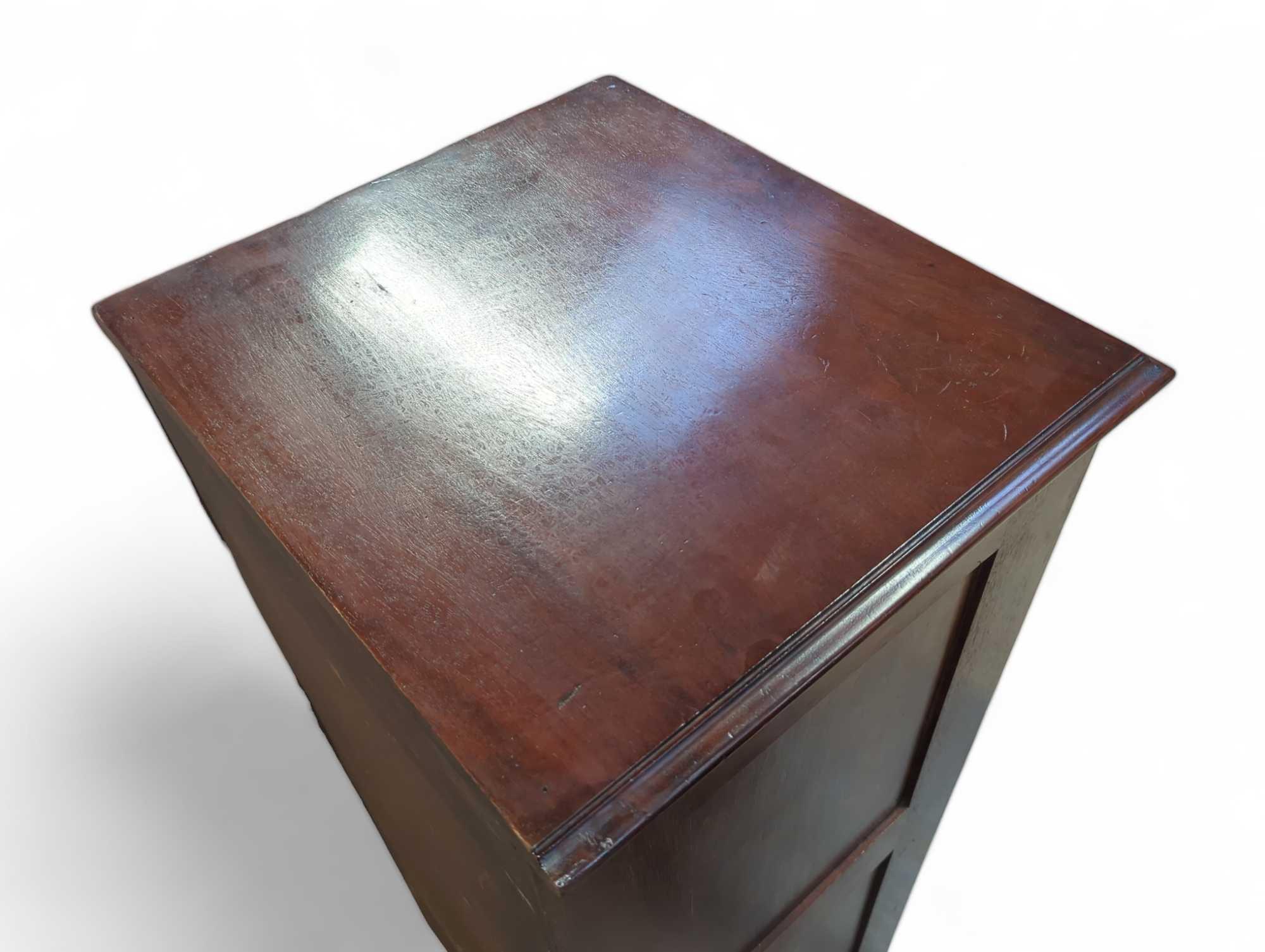 A 19th century mahogany tambour front cabinet, wit - Image 2 of 4