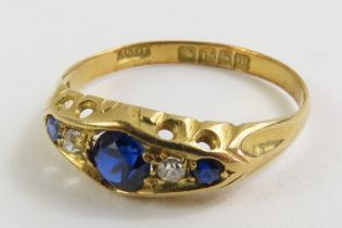 An 18ct gold Victorian sapphire and diamond five s