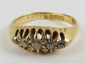 An 18ct gold early 20th century diamond five stone