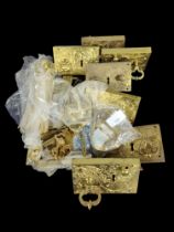 A collection of modern brass mortice locks, some w