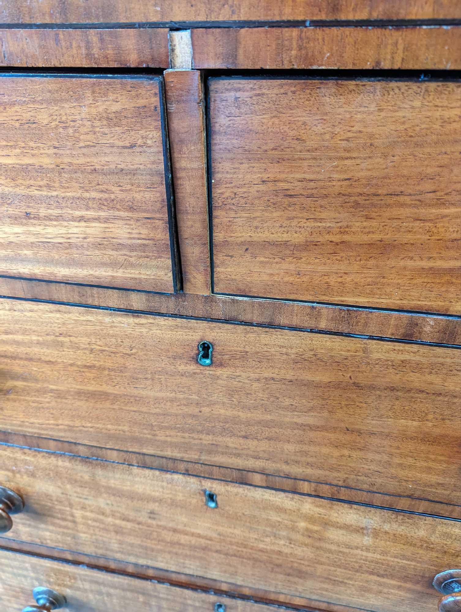 A Victorian mahogany chest of two short and three - Bild 4 aus 6