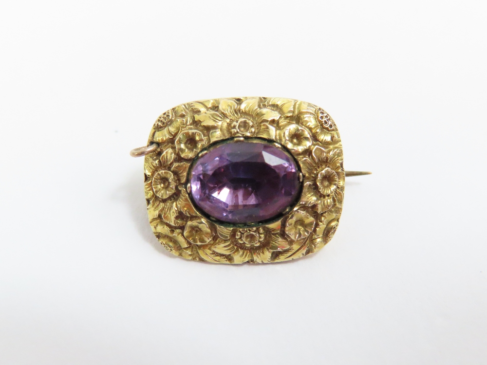 A Victorian brooch set with a single rose cut diam - Image 3 of 7