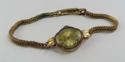 A ladies 9ct gold Accurist wristwatch, on V link b